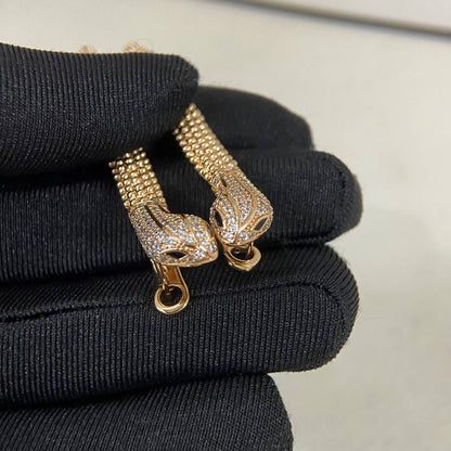 [Garvey]DIAMOND-SET DEW DROP SERPENT SERIES SNAKE CLIP EARRINGS