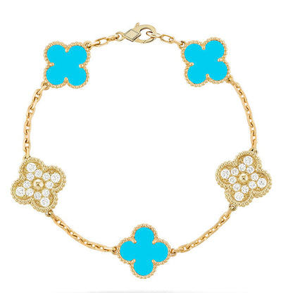 [Garvey ] CLOVER 5 MOTIF TURQUOISE BRACELET COLLECTION
