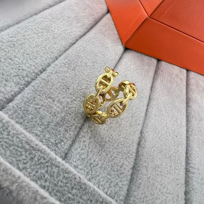 [Garvey]GLOSSY FINISH SQUARE COMBINATION DOUBLE-LAYER PIG NOSE RING