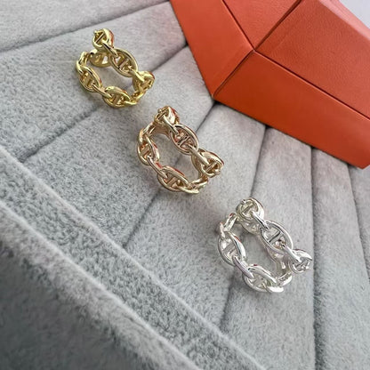 [Garvey]GLOSSY FINISH SQUARE COMBINATION DOUBLE-LAYER PIG NOSE RING
