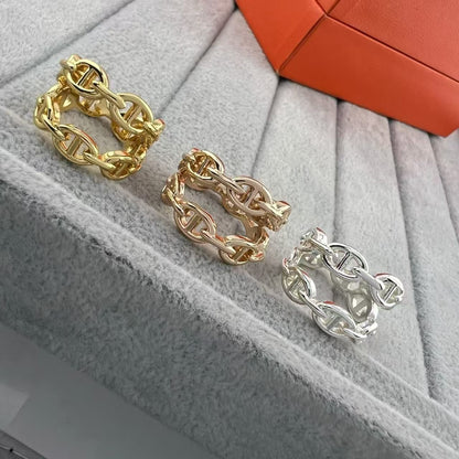 [Garvey]GLOSSY FINISH SQUARE COMBINATION DOUBLE-LAYER PIG NOSE RING