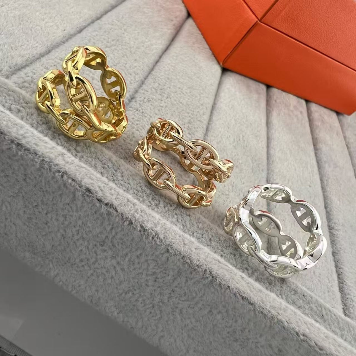 [Garvey]GLOSSY FINISH SQUARE COMBINATION DOUBLE-LAYER PIG NOSE RING