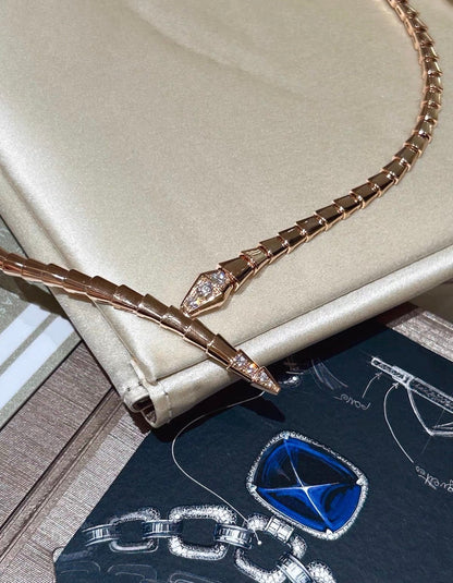 [Garvey]SERPENTI VIPER SERIES ROSE GOLD SNAKE NECKLACE