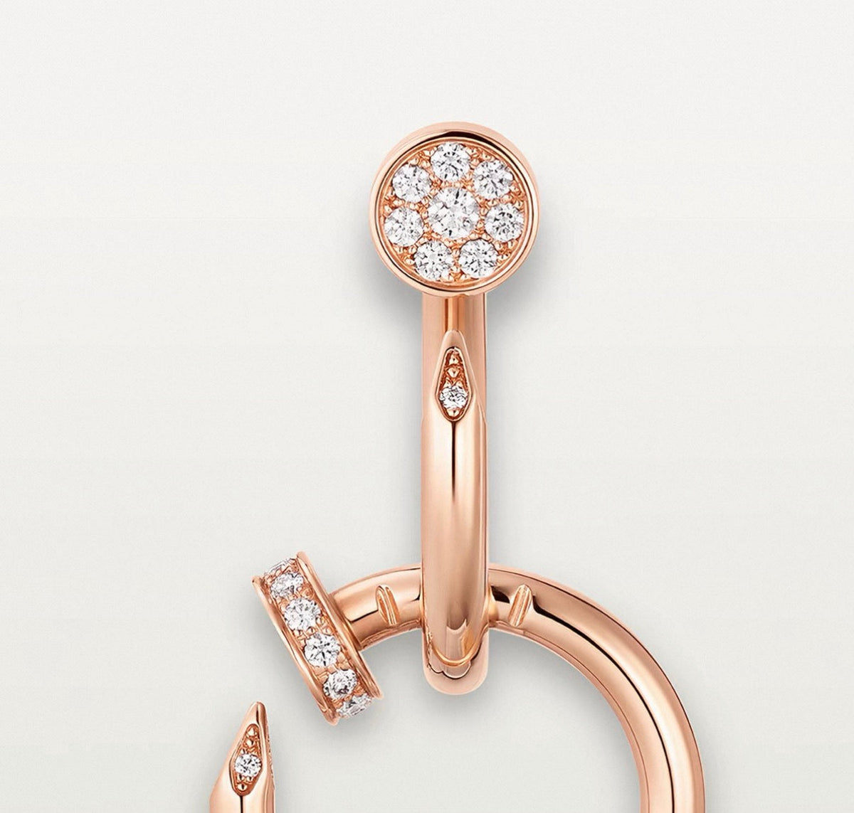 [Garvey]NAIL COLLECTION DIAMOND SET DOUBLE HOOP EARRINGS