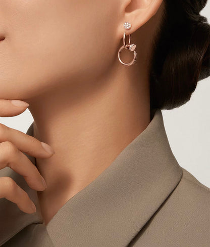 [Garvey]NAIL COLLECTION DIAMOND SET DOUBLE HOOP EARRINGS