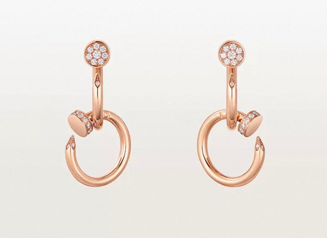 [Garvey]NAIL COLLECTION DIAMOND SET DOUBLE HOOP EARRINGS