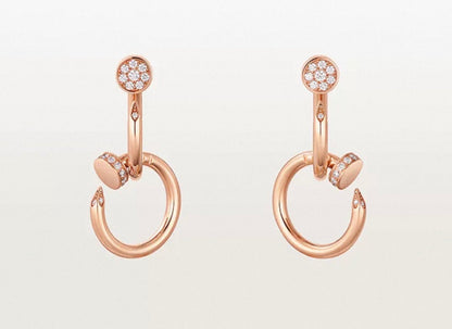 [Garvey]NAIL COLLECTION DIAMOND SET DOUBLE HOOP EARRINGS