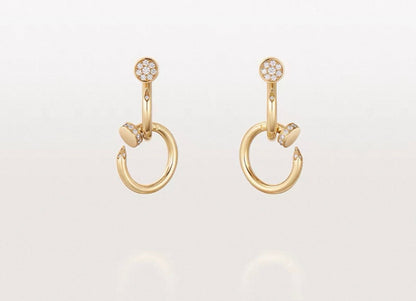 [Garvey]NAIL COLLECTION DIAMOND SET DOUBLE HOOP EARRINGS