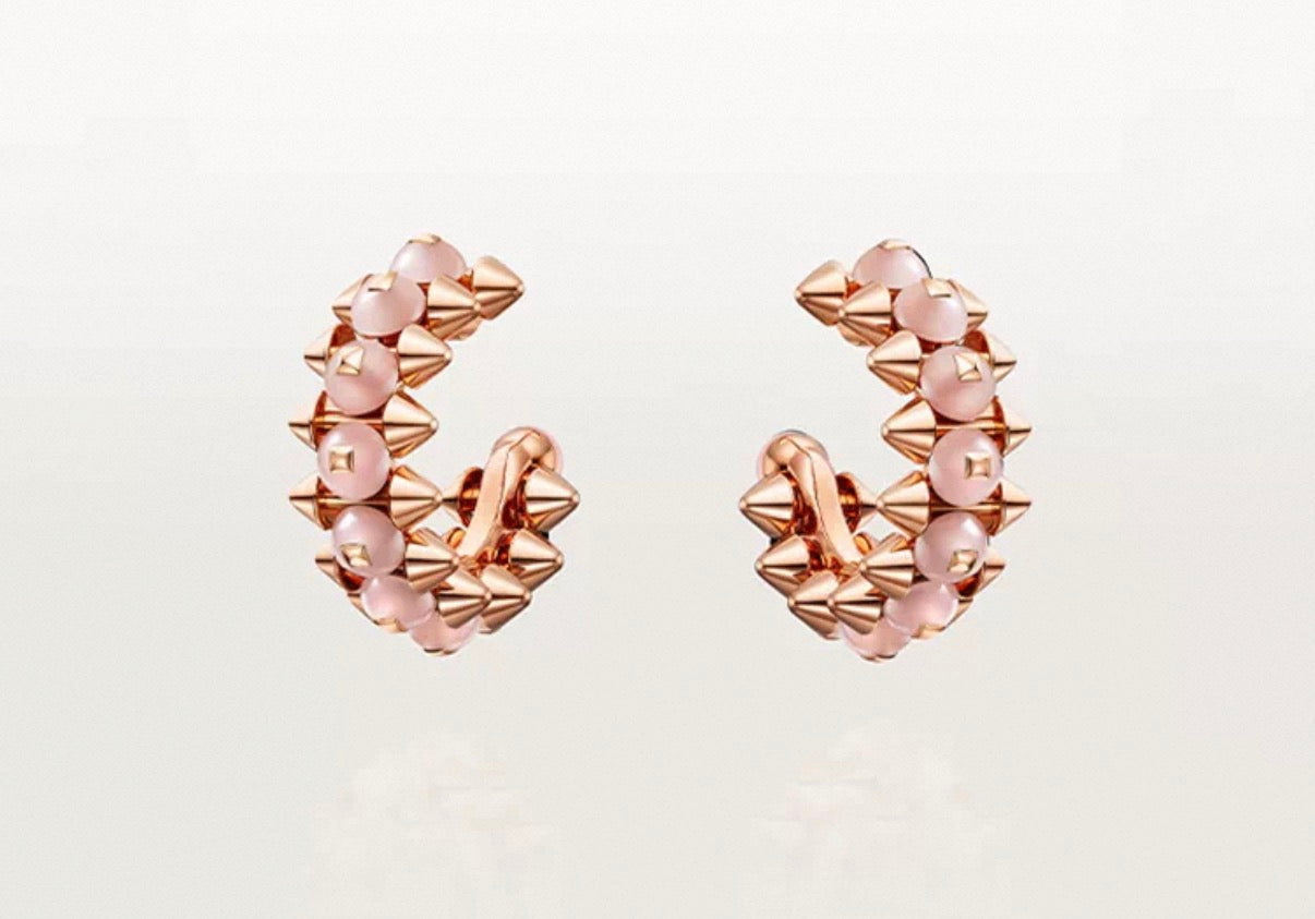 [Garvey]CLASH COLLECTION AGATE CHALCEDONY STUD EARRINGS