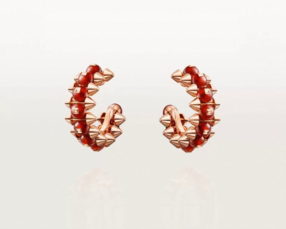 [Garvey]CLASH COLLECTION AGATE CHALCEDONY STUD EARRINGS