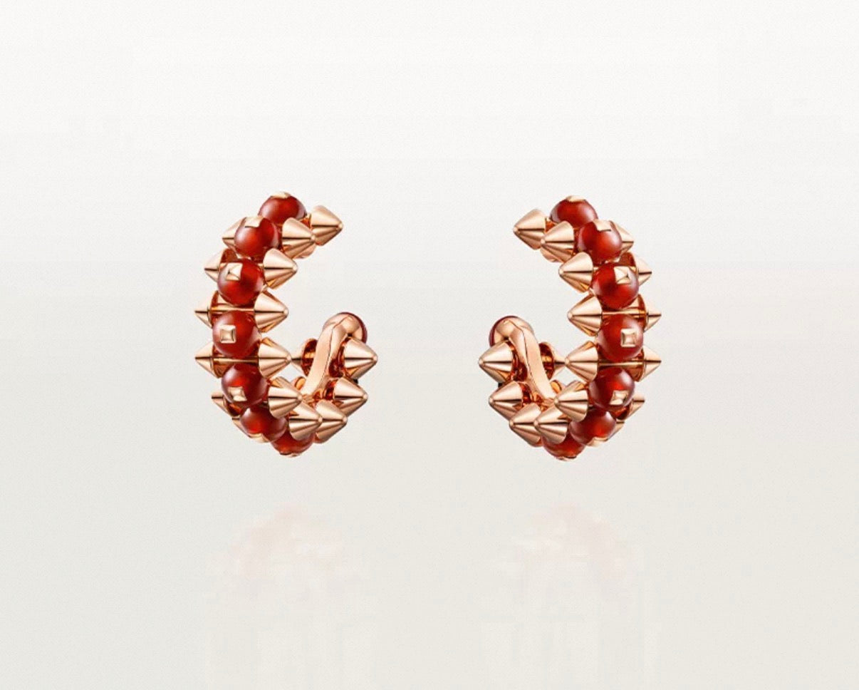 [Garvey]CLASH COLLECTION AGATE CHALCEDONY STUD EARRINGS
