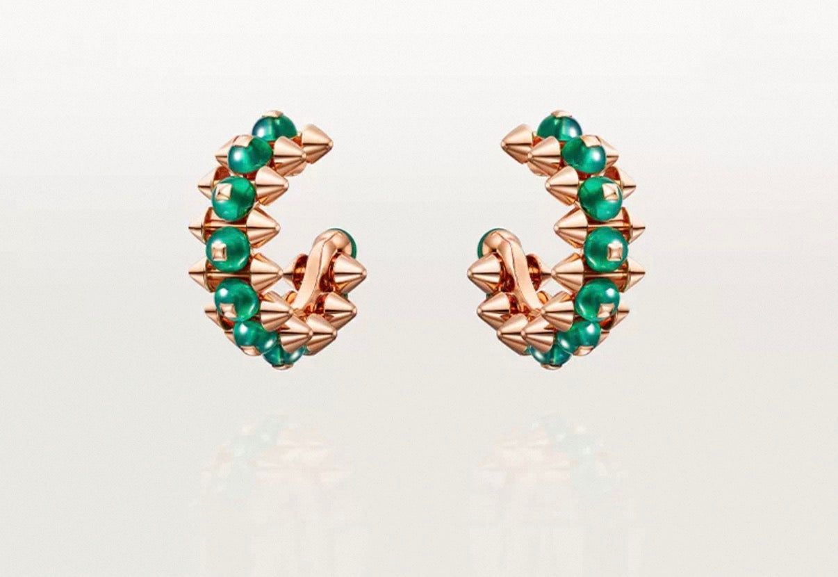 [Garvey]CLASH COLLECTION AGATE CHALCEDONY STUD EARRINGS