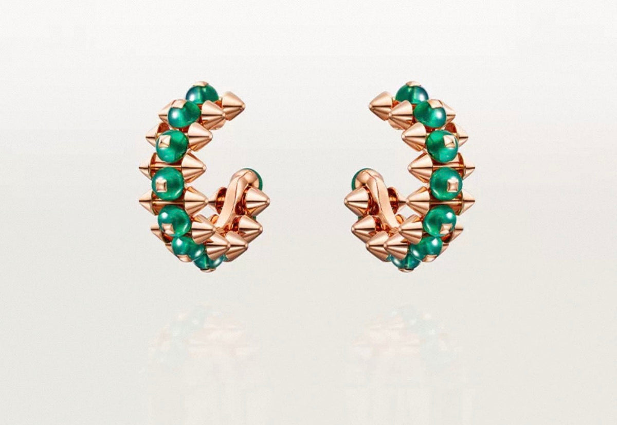 [Garvey]CLASH COLLECTION AGATE CHALCEDONY STUD EARRINGS
