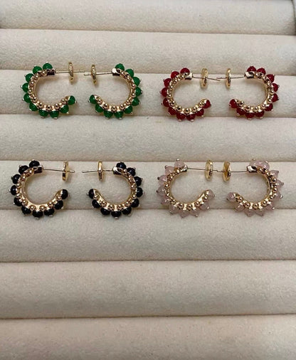 [Garvey]CLASH COLLECTION AGATE CHALCEDONY STUD EARRINGS