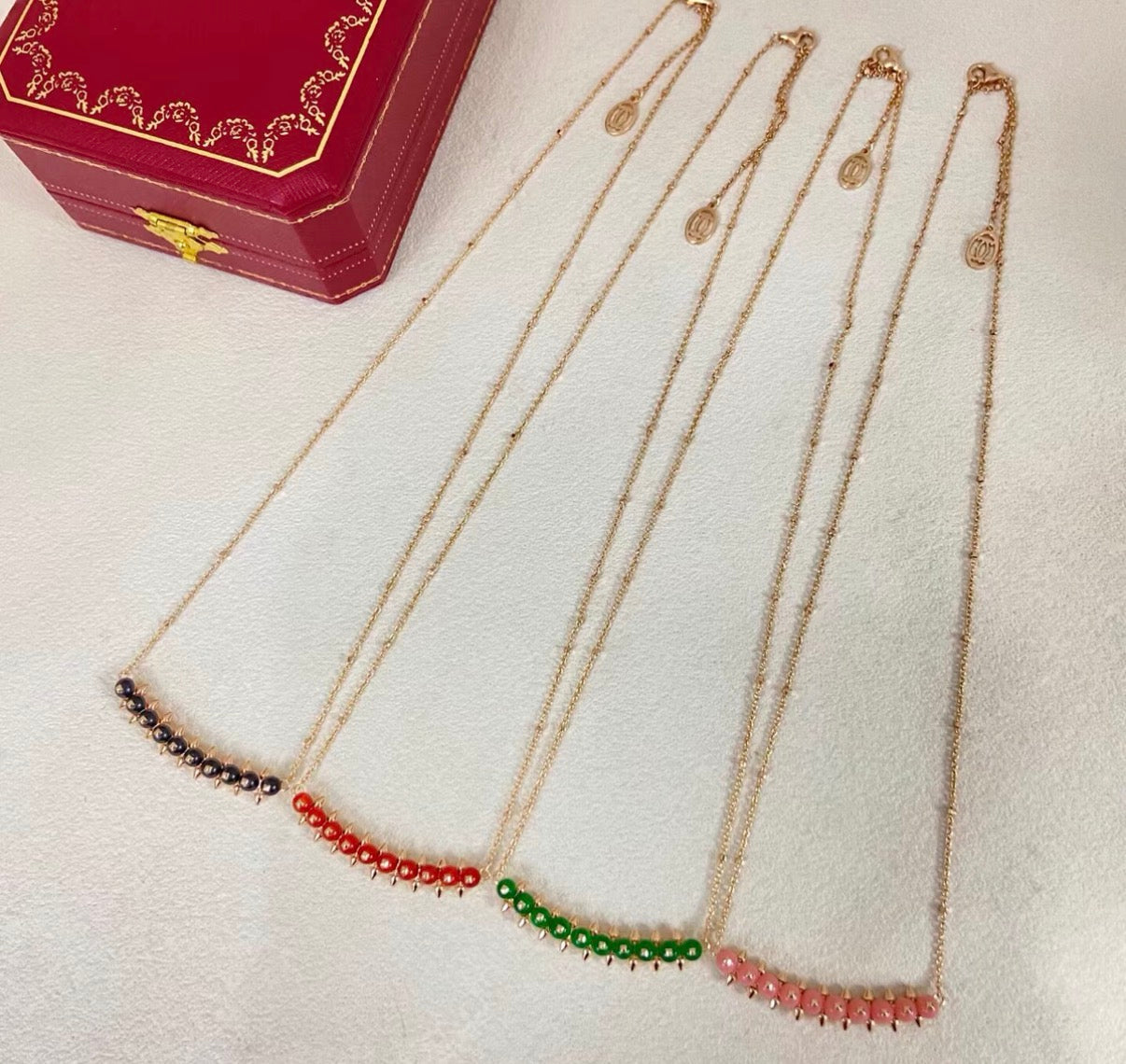 [Garvey]CLASH COLLECTION AGATE CHALCEDONY STUD NECKLACE