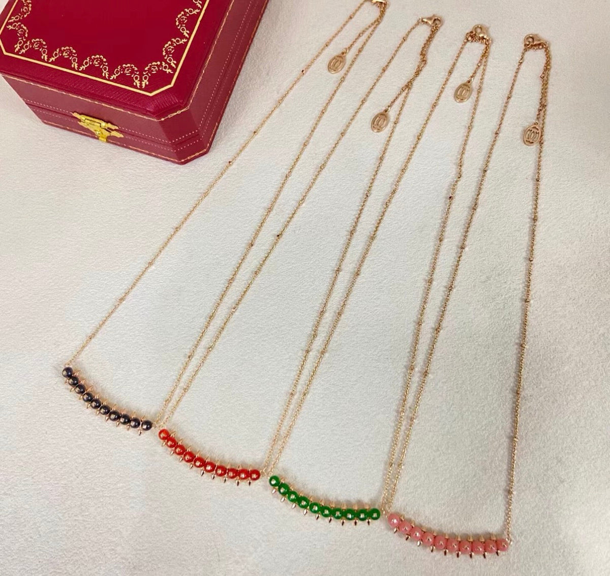 [Garvey]CLASH COLLECTION AGATE CHALCEDONY STUD NECKLACE