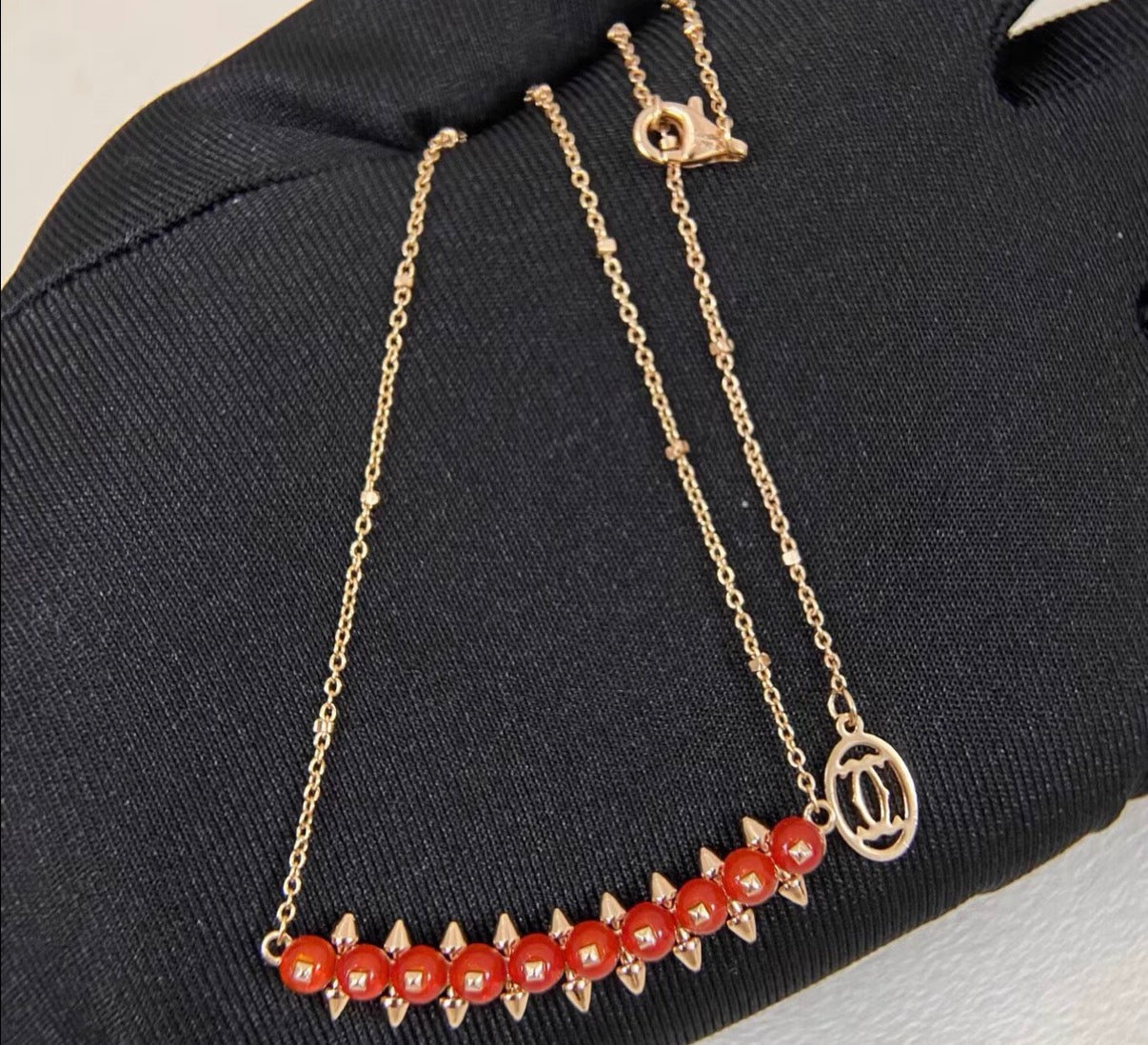 [Garvey]CLASH COLLECTION AGATE CHALCEDONY STUD NECKLACE