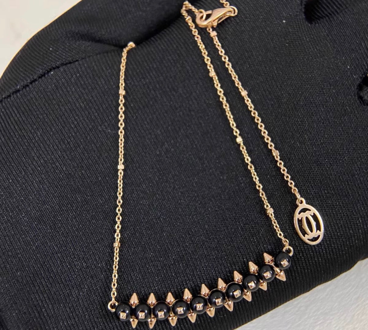 [Garvey]CLASH COLLECTION AGATE CHALCEDONY STUD NECKLACE