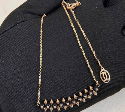 [Garvey]CLASH COLLECTION AGATE CHALCEDONY STUD NECKLACE