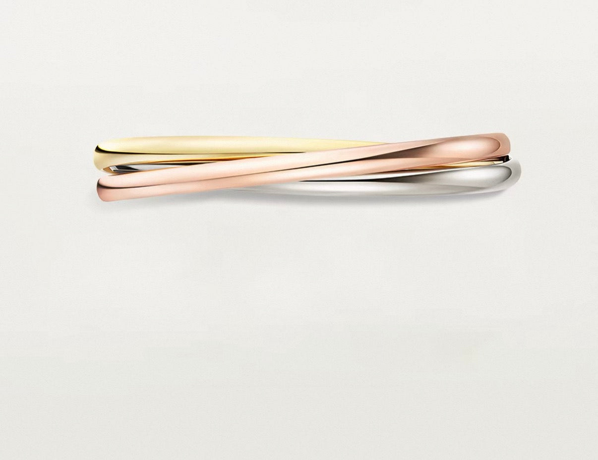 [Garvey]TRINITY COLLECTION CLASSIC THREE-COLOUR GOLD TRIPLE BAND BANGLE