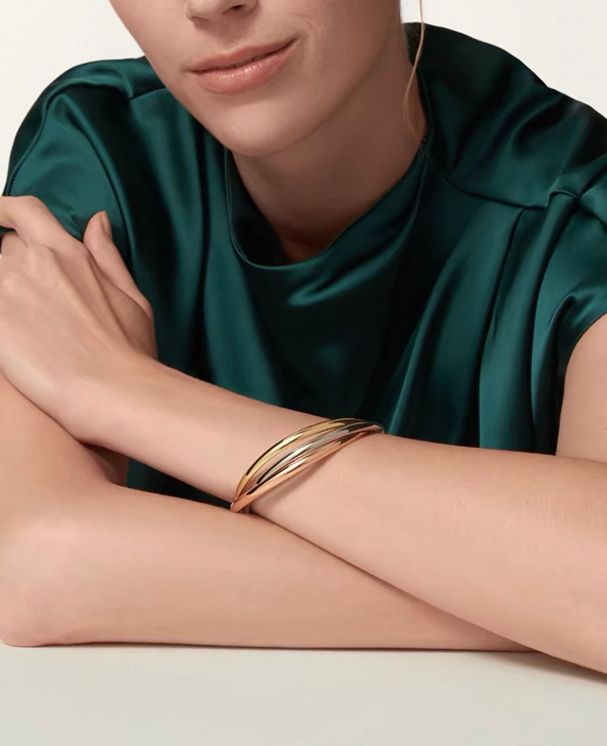 [Garvey]TRINITY COLLECTION CLASSIC THREE-COLOUR GOLD TRIPLE BAND BANGLE