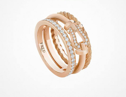 [Garvey]FORCE 10 RISE SERIES LARGE-SIZED 18K GOLD HALF-SET DIAMOND RING