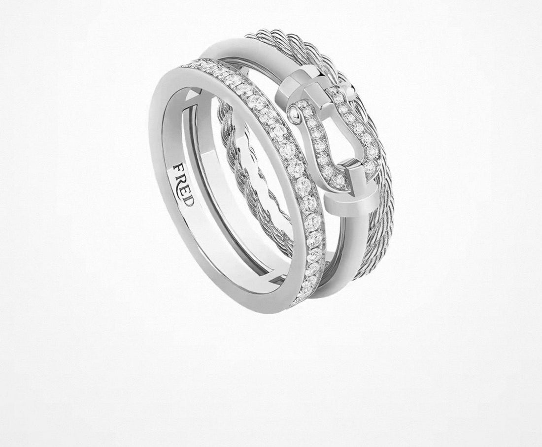 [Garvey]FORCE 10 RISE SERIES LARGE-SIZED 18K GOLD HALF-SET DIAMOND RING