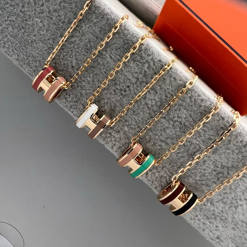 [Garvey]MINI TWO-TONE H PENDANT NECKLACE