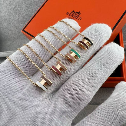 [Garvey]MINI TWO-TONE H PENDANT NECKLACE