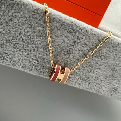 [Garvey]MINI TWO-TONE H PENDANT NECKLACE
