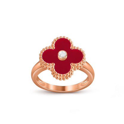 [Garvey]LUCKY CLOVER DIAMOND-ACCENT ROSE GOLD RING COLLECTION