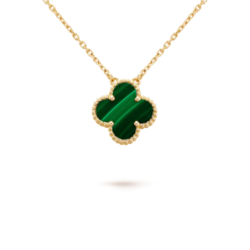 [Garvey ]CLOVER 15MM MALACHITE SINGLE FLOWER  NECKLACE