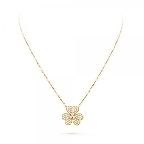 [Garvey]PAVÉ DIAMOND FLOWER CHARM NECKLACE