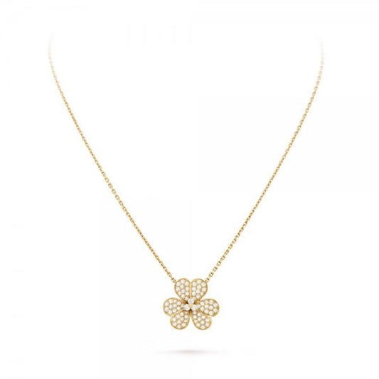 [Garvey]PAVÉ DIAMOND FLOWER CHARM NECKLACE