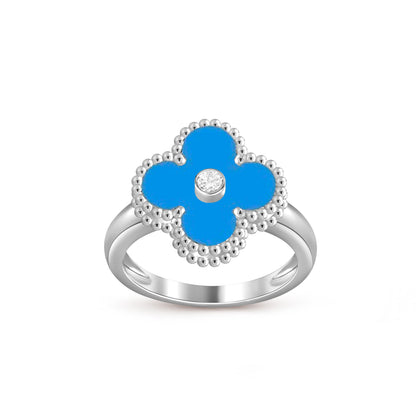 [Garvey]LUCKY CLOVER DIAMOND-ACCENT WHITE GOLD RING COLLECTION