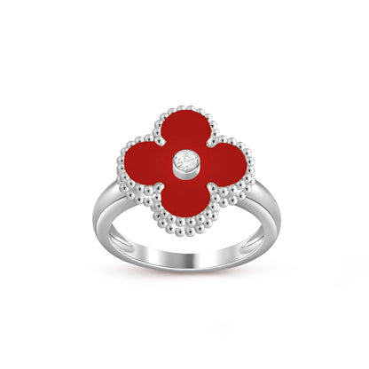 [Garvey]LUCKY CLOVER DIAMOND-ACCENT WHITE GOLD RING COLLECTION