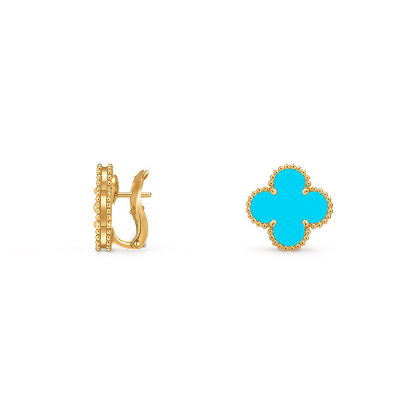 [Garvey]15MM CLOVER FLOWER STUD EARRINGS GOLD COLLECTION