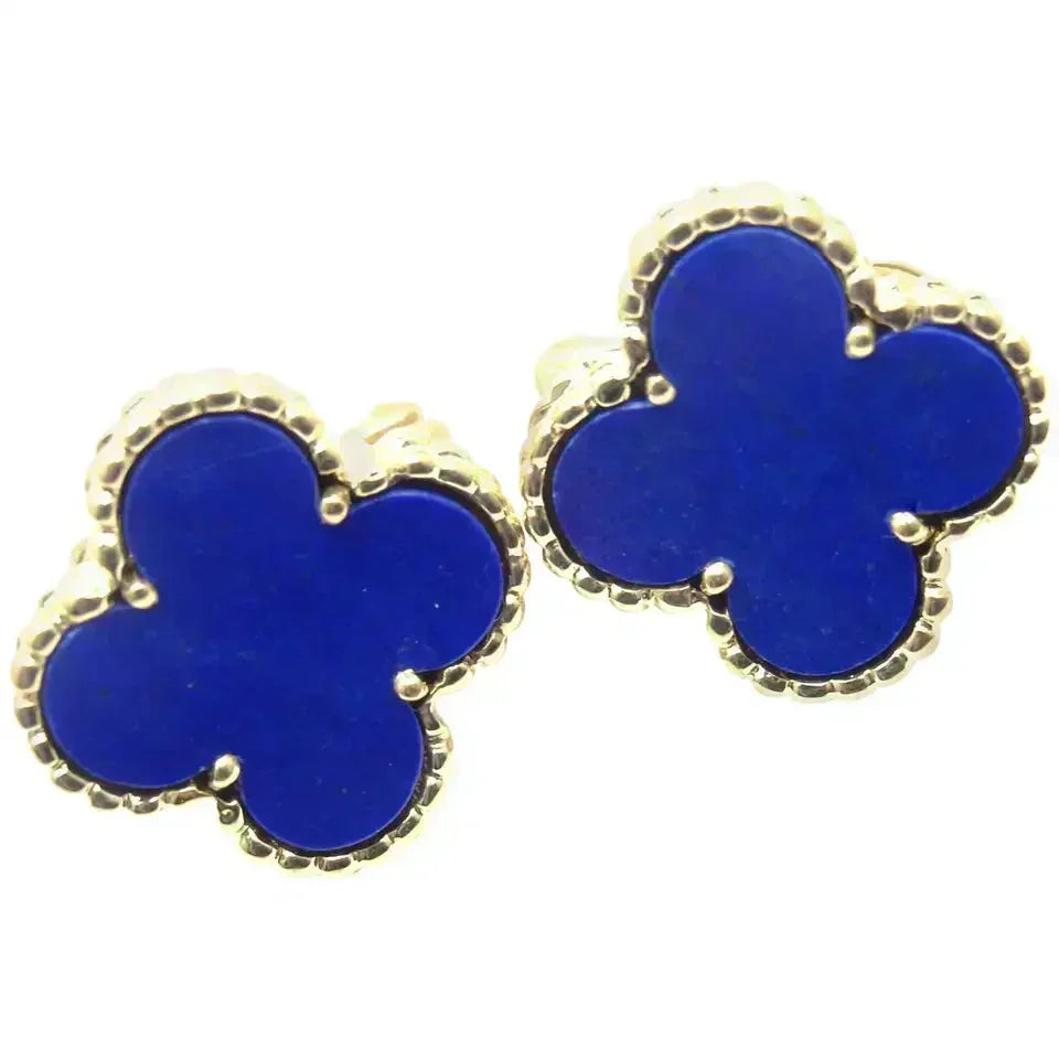[Garvey ]CLOVER MINI 9.5MM BLUE AGATE EARRINGS