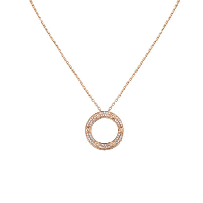 [Garvey]LOVE LARGE CIRCULAR PENDANT FULL-PAVÉ DIAMOND NECKLACE