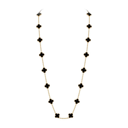 [Garvey]CLASSIC 20-MOTIF LUCKY CLOVER LONG NECKLACE GOLD COLLECTION