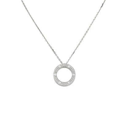 [Garvey]LOVE LARGE CIRCULAR PENDANT FULL-PAVÉ DIAMOND NECKLACE