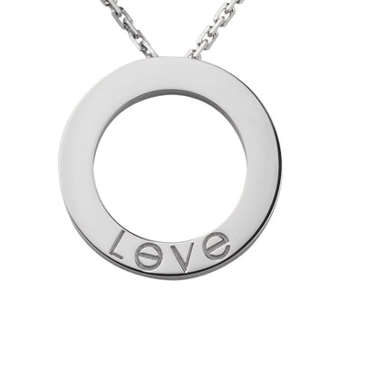 [Garvey]LOVE LARGE CIRCULAR PENDANT 3-DIAMOND NECKLACE
