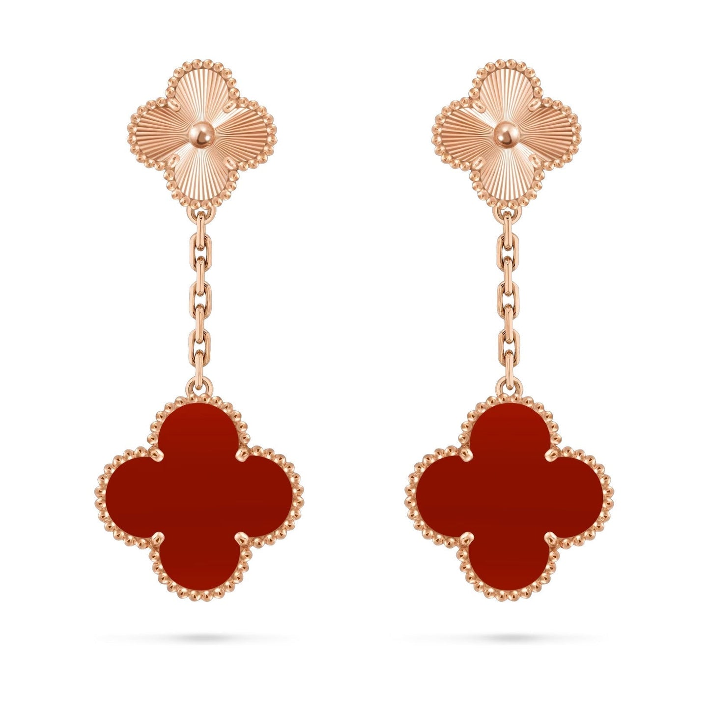 [Garvey]CLOVER DUAL-MOTIF STATEMENT STUD EARRINGS - DOUBLE-CHARM COLLECTION