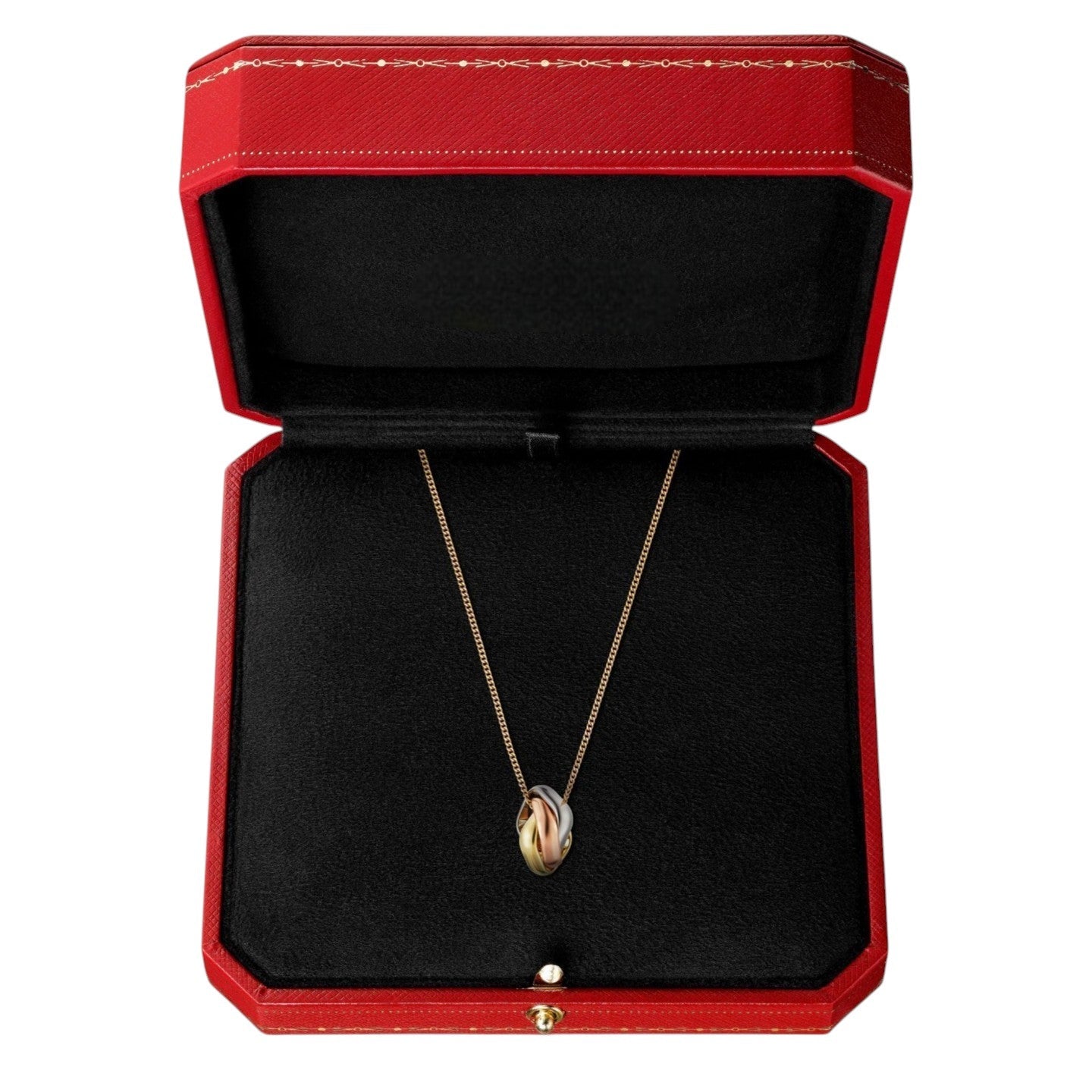 [Garvey]TRI-COLOR SQUARE RING NECKLACE