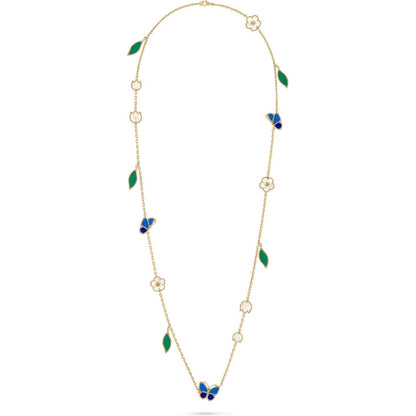 [Garvey]LUCKY SPRING BUTTERFLY & FLOWER STATEMENT NECKLACE - 15-MOTIF FLORAL DESIGN