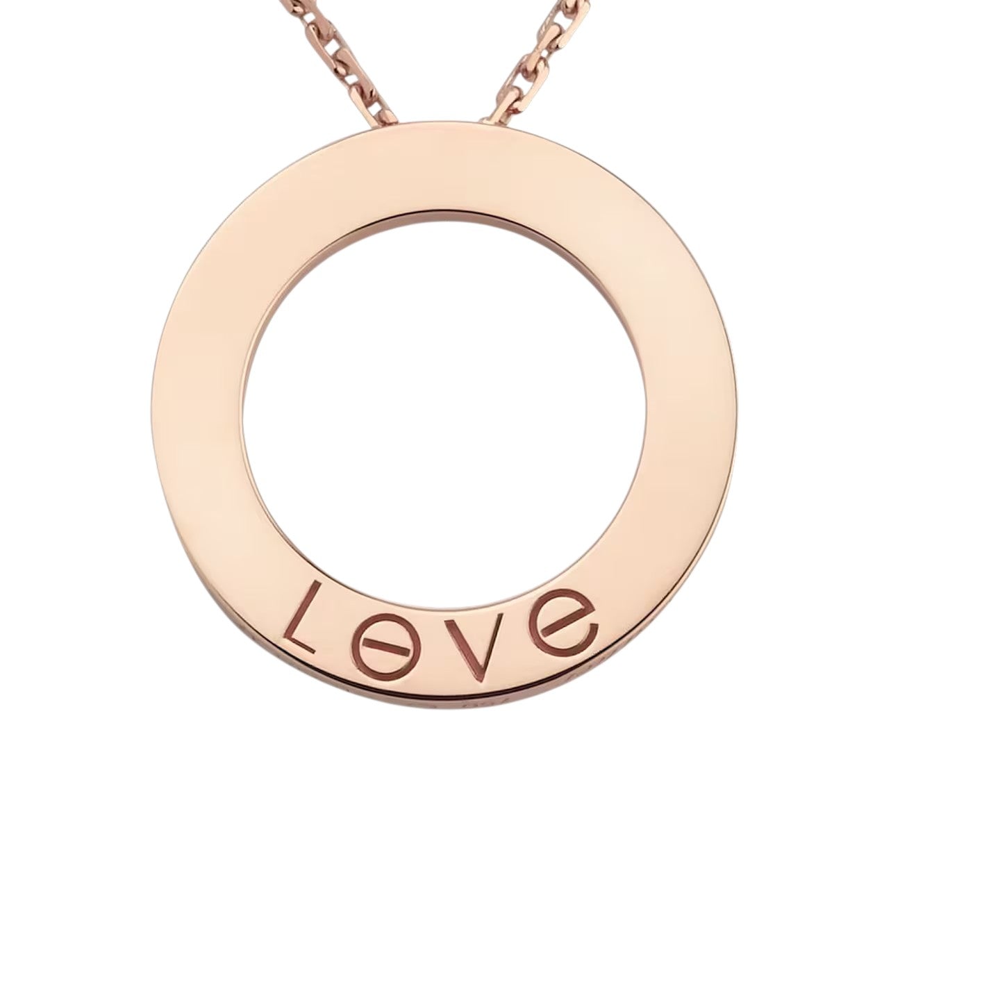 [Garvey]LOVE LARGE CIRCULAR PENDANT 3-DIAMOND NECKLACE