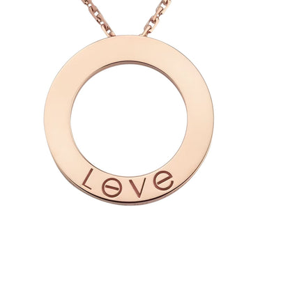 [Garvey]LOVE LARGE CIRCULAR PENDANT 3-DIAMOND NECKLACE