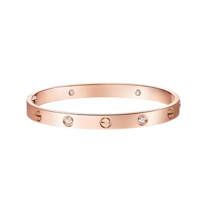 [Garvey]CLASSIC 6.1MM LOVE SINGLE-SCREW CLOSURE BANGLE - 4-DIAMOND