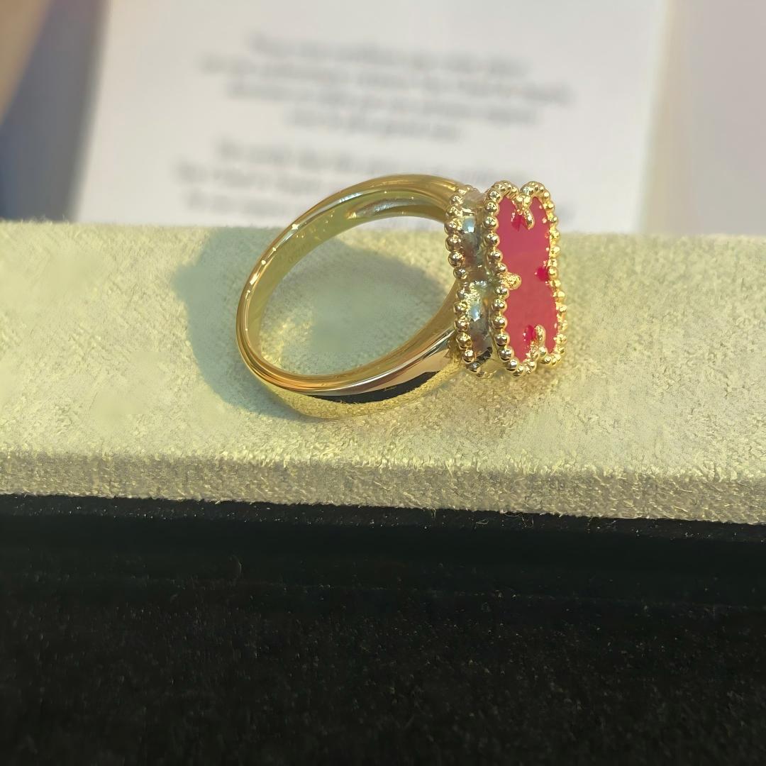 [Garvey]NEW CLOVER PINK ENAMEL RINGS