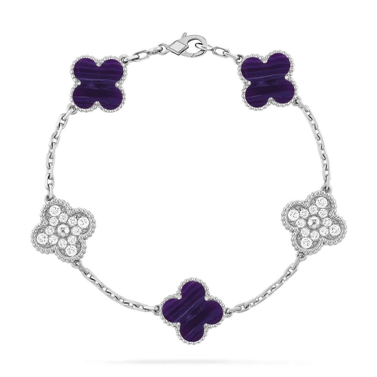 [Garvey ]CLOVER 5 MOTIF PURPLE STRIPES BRACELET COLLECTION